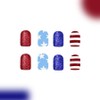 4th Of July Fake Nails Short Square Press On Nails