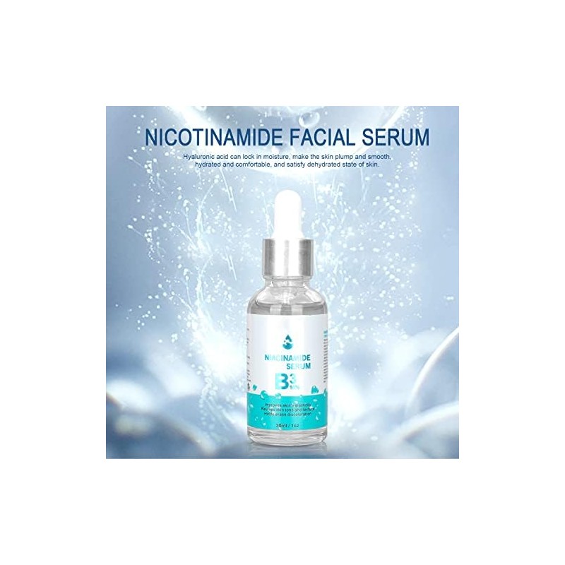 Sérum facial de nicotinamida para hidratar e iluminar la piel.
