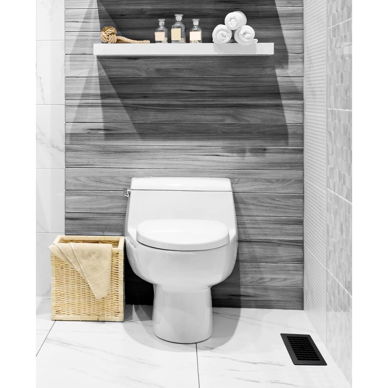 Decor Grates PL408-BLK-10 Louvered Plastic Floor Register, Black Finish, 10