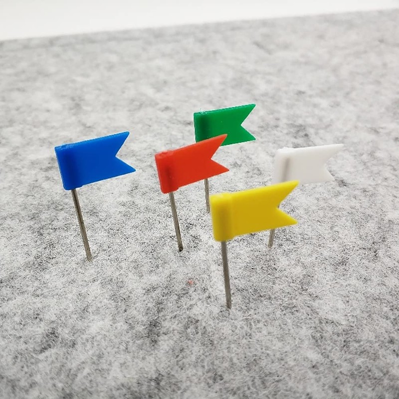 100 Pieces Map Thumb Tacks Colourful Drawing Push Pins with