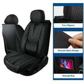 RAWAKORW Fit for 2007-2025 Lexus RX 350 Seat Covers, Waterproof Leather Car Seat Covers, Scratch-Resistant, Easy to Install, Custom Fit with Lumbar Support (2 Front, Black)