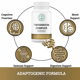 2nd Springs Organic Mushroom Complex - 7 Mushroom Blend Immune Support Nootropic & Cognitive