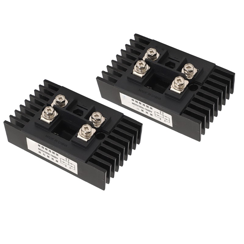 2Pcs Single Phase Bridge Rectifier 100A 1600V 4 Terminals Current