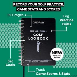 CADDENT GOLF Log Book - Wire-Bound Golf Notebook and Golf Scorecard Book - Golf Journal & Log Book - 150 Pages (Practice Log & Scorecard, Hardcover)