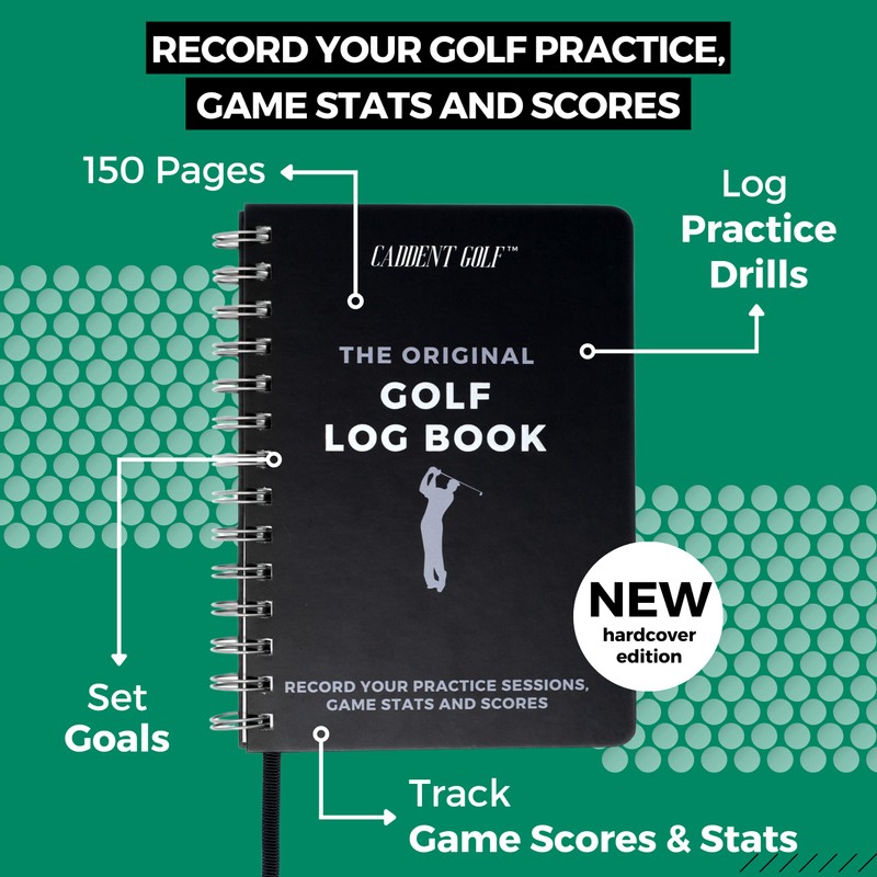 CADDENT GOLF Log Book - Wire-Bound Golf Notebook and Golf