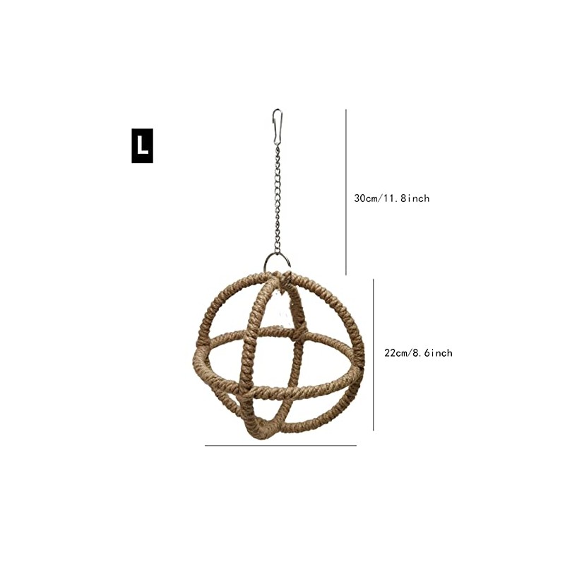 Parrot Globe Rope Swing Parrot Stand Perch Toy Portable (Large,