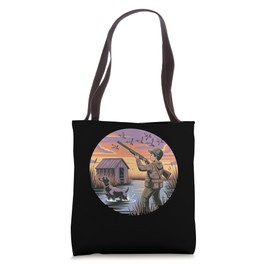 Local Boy Black Lab Marsh Scene Sunset Vintage Country Tote Bag
