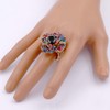 Lavencious Flower Shape CZ & Rhinestone Cocktail Stretch Ring Party