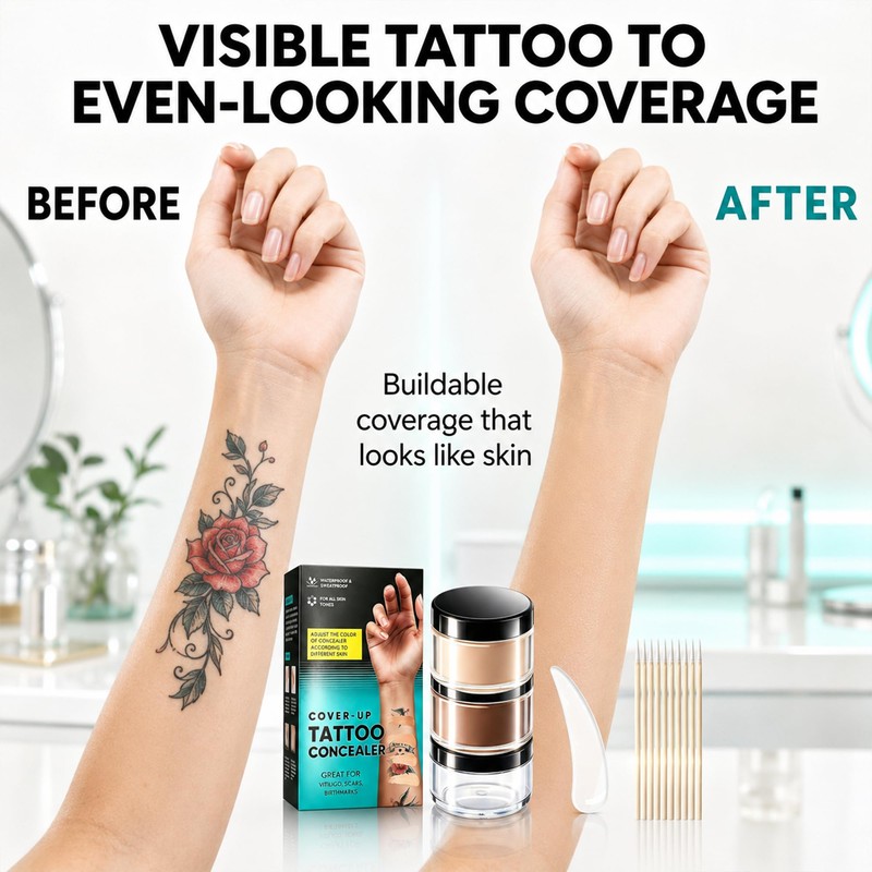 Tattoo Cover Up Makeup Waterproof,Long-Lasting Waterproof Coverage