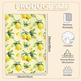 Lemon Yellow Hand Towels Set of 2 Soft Guest Bath Towel Absorbent Drying Cloth Hand Towel Bathroom Decorations Thin Kitchen Tea Dish Towels