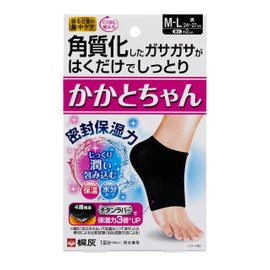 Kirika Migaki Kaktochan Sleep-Time Intensive Care, Just-Wear Callus Care, Black, M-L Size, 1 Pair