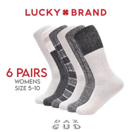 Lucky Brand 6-Pairs Ladies Super Soft Boot Socks - Womens Sz 5-10 - BRAND NEW
