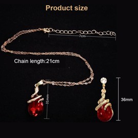 HSAJS Jewellery Set for Women and Girls, 14 K Gold Plated Necklace Pendant Earrings Set, Jewellery Set with Crystals, Wedding Jewellery Set, Bridal Jewellery Set for Women, Birthday Gifts, Alloy