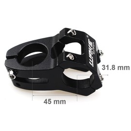 CYSKY Bike Stem 31.8 45 mm Aluminium Alloy Mountain Bike Stem Short Bicycle Handlebar Stem for Most Bicycles BMX MTB Road Bike, black
