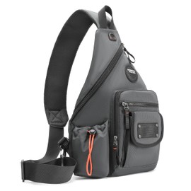 LAMMOK - Mochila grande con honda, bandolera para el hombro, se adapta a portátiles de 14.1 pulgadas para viajes al aire última intervensión, hombres y mujeres, 2555 Gris