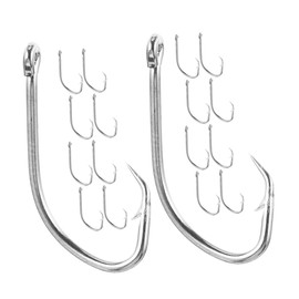 WOONEKY Enhanced Catch Rate 50pcs Stainless Steel Hooks for Catfish Saltwater Angling