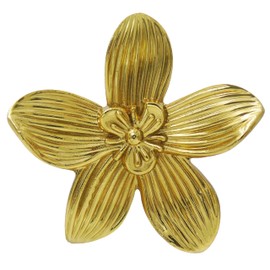 Tecrio Brass Vintage Floral Shaped Cabinet Knobs - Set of 2, 60mm Diameter -Gold Drawer Knobs for Kitchen Cabinet Dresser (Gold-Orchid)