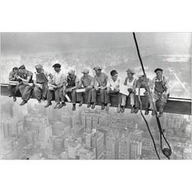HSE 1932 Iconic Photo of Eleven Ironworkers Eating Their Lunch Sitting on Steel Beam Classic Poster 24X36-2 to 5 Days Shipping from USA
