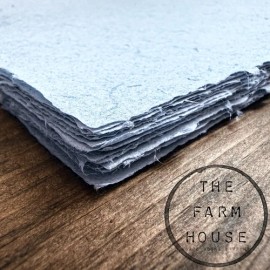THE FARM HOUSE Handmade Denim Paper -8.5 X 11.5 - Antique Laid & Deckled Edge -10 Pack -“DENIM”
