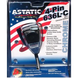 Astatic 636L-C 4 Pin Dynamic Microphone with Chrome Body & Black Grill / Chrome