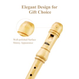 Eastar Soprano Recorder Instrument for Kids Adults Beginners, German fingering C Key Maple Wooden Recorder, 3 Piece Recorder With Hard Case, Fingering Chart, Cleaning Kit, ERS-31GM
