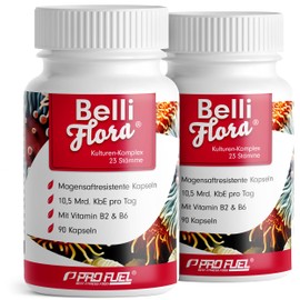 BelliFlora® Culture Complex with 23 Strains - 180 Enteric Juice-Resistant Capsules - Bacteria Complex with Lactobacillus, Bifidobacteria, Streptococcus & Saccharomyces - Laboratory Tested - Supply for