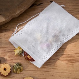 Yoosso Pack of 400 Tea Filter Bags, 9 x 7 cm Tea Filter with Drawstring, Empty Tea Bags for Self-Filling, Tea Filter Bags for Loose Tea, Spices, Herbal Powder, Coffee (White)