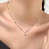Atentuyi Boho CZ Cross Pendant Necklace Silver Delicate Chain Delicate
