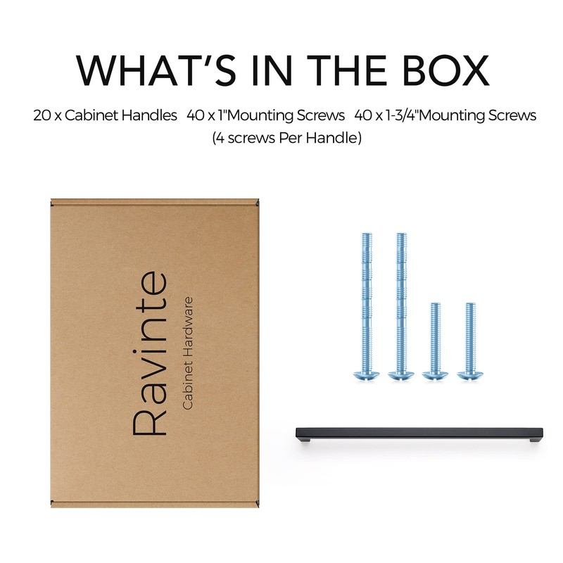 Ravinte 20 Pack 11-5/16 Inch Kitchen Square Cabinet Handles Matte