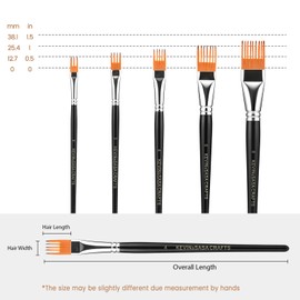 Professional 5-Piece Grainer Paint Brush Set for Acrylic, Oil & Watercolor Painting, Short Handle Texture Brushes for Artists & Beginners