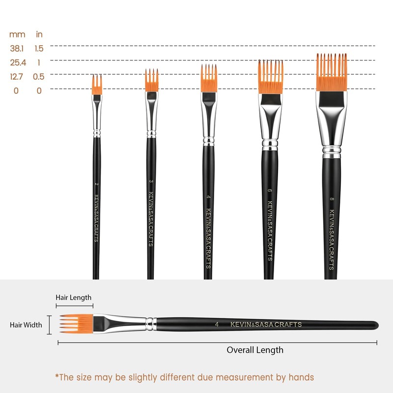 Professional 5-Piece Grainer Paint Brush Set for Acrylic, Oil &