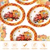 50PCS Pumpkin Truck Fall Oval Paper Plates Thanksgiving Party Decorations