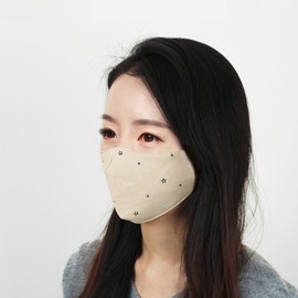 3D Ergonomic Design 3-Ply Filter Cotton Mask (Star Beige) 3ea