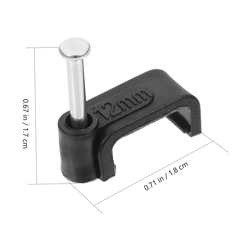 Mikinona 100Pcs Black J Hooks Cable Fixing Clips Durable Wire