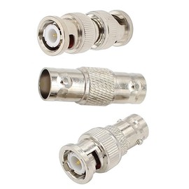 3 Pack BNC Connector, BNC Male to BNC Female/BNC Female to Female/BNC Male to Male RF Coax Coaxial Connector for CCTV Video Security Camera Straight Connector Video