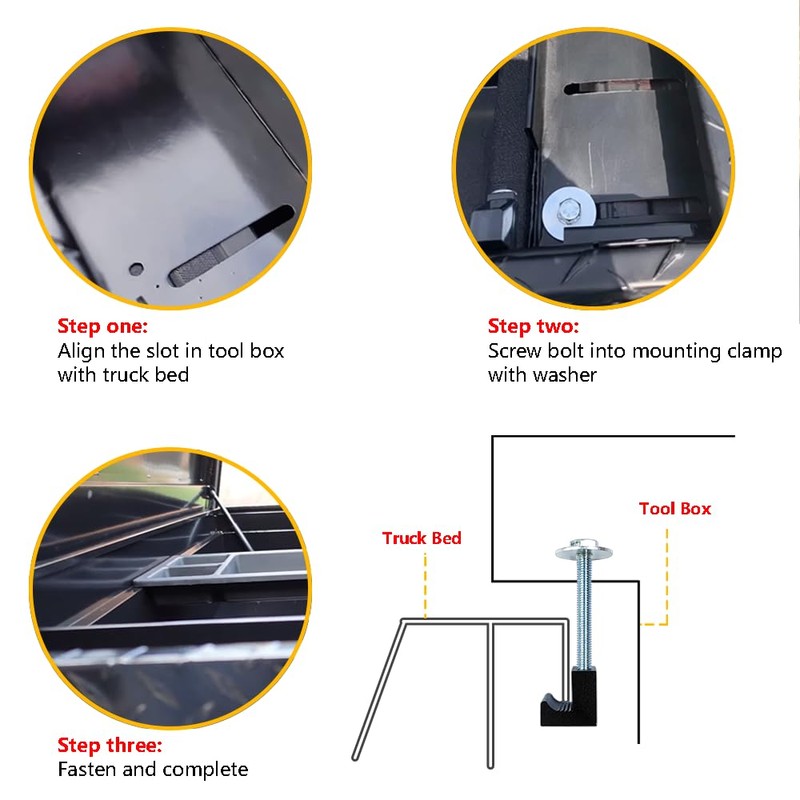 Truck Tool Box Mounting Kit Aluminum Alloy J Hooks Pickup