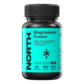 North Magnesio Fusion Glicinato Bisglicinato Metamag Citrato Taurato Treonato Alta Absorción Sueño Reparador Relajación Muscular Enfoque Mental