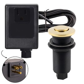 Westbrass ASB-01 Sink Top Waste Disposal Air Switch and Single Outlet Control Box, Flush Button, 1-Pack, Polished Brass