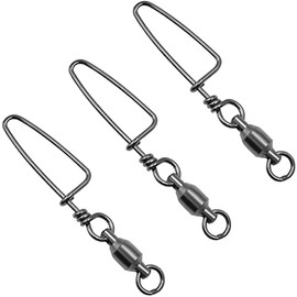 10 PCS Fishing Ball Bearing Swivel with Welded Ring and Coastlock Snap Fishing Hook to Line Connectors 18LB-350LB (Size 0+0 18LB 20pcs)