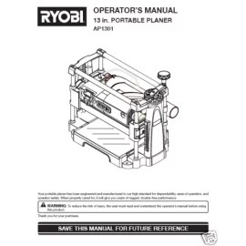 Ryobi 13" Planer Operator's Manual Model No. AP1301