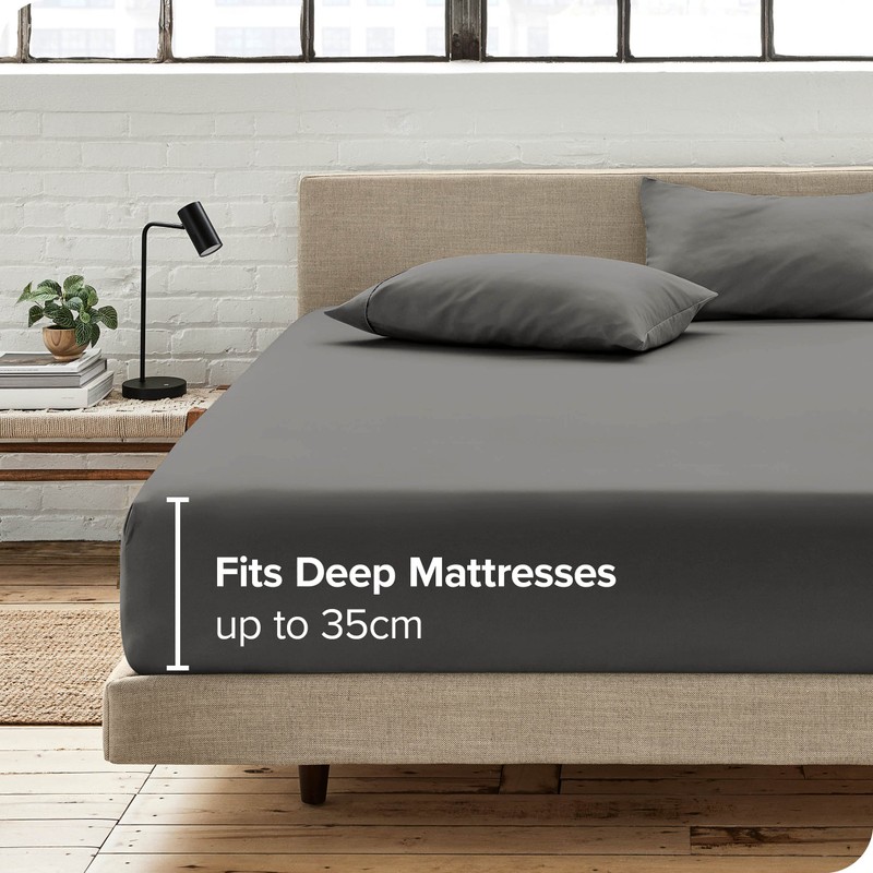 Bare Home Fitted Bottom Sheet Single - Premium 1800 Ultra-Soft