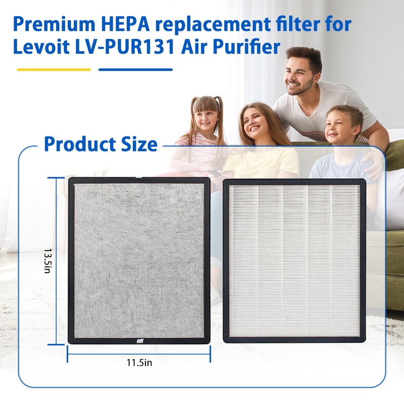iAmoy Replacement Filter for Levoit Air Purifier LV-PUR131 & LV-PUR131S