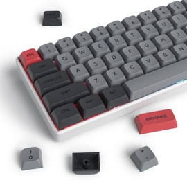 XDA PBT - Tapón para llave de 134 teclas, sublimación, color gris y rojo, juego de llaves Custome para interruptores Cherry / Gatron MX 60 por ciento/68/61 Teclado mecánico para juegos