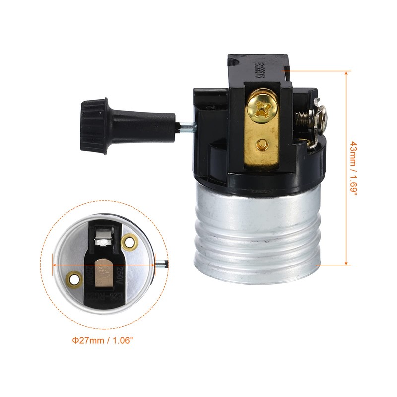 sourcing map 3-Way Lamp Socket, Medium Base E26 Lamp Socket