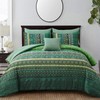 Boho Green Comforter Set Queen Size,8 Piece Bed in a