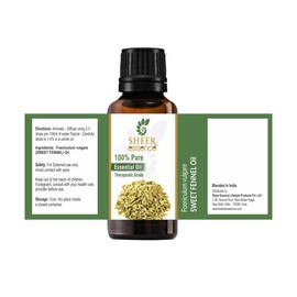 Sheer Essence Fennel Sweet Oil (Foeniculum Vulgare) Essential Oil 100% Pure Natural Undiluted Uncut Therapeutic Grade Oil 3.38 FL.OZ