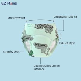 EZ Moms 6 Packs Absorption Toddler Training Pants Cotton Toddler Underwear Boys 4T Reusable Potty Training Underwear For Boys 4T Training Underwear 4t Toilet Training Pants 3t-4t Boys Underwear 4t