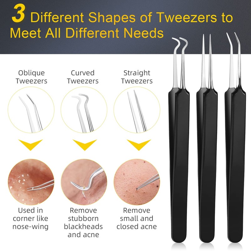Blackhead Remover Tool Kit, IUMAKEVP 15 PCS Professional Stainless Steel