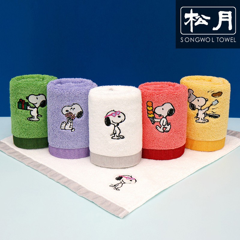 Songwol Towel Songwol Snoopy Joyful Ring Towel 10 sheets, yellow