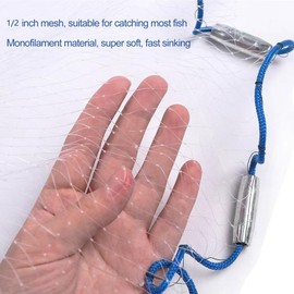 Lawaia Fishing Nets Cast Net Hand Throw Fishing Cast Net Fish Trap Throw Net Saltwater Fishing Gear- Ideal for Shrimp Fish and Fly Fishing - 5FT Radius